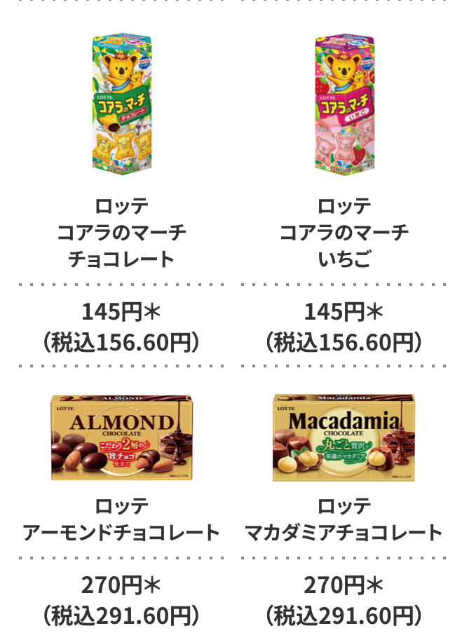 ロッテのお菓子