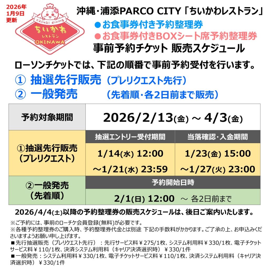 ちいかわレストラン沖縄予約状況